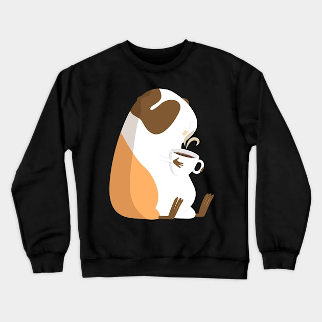 Guinea Pig Drinking Coffee Crewneck Sweatshirt by IstoriaDesign